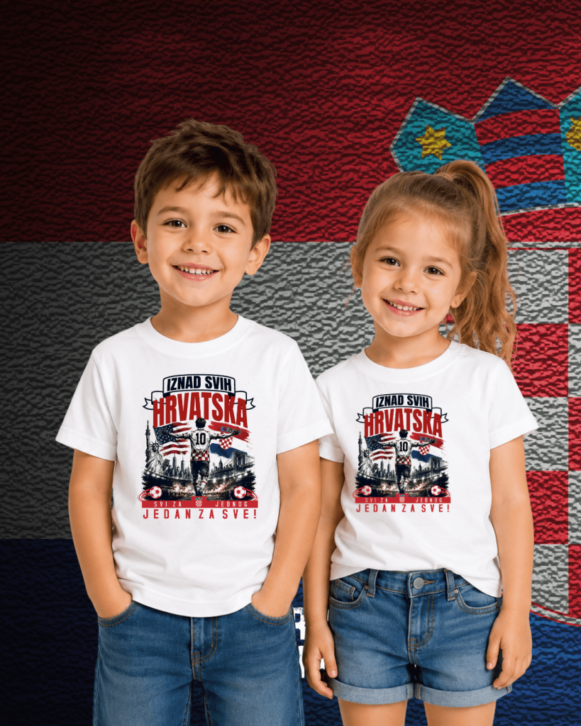 Iznad svih Hrvatska - Dječja Majica Bijela